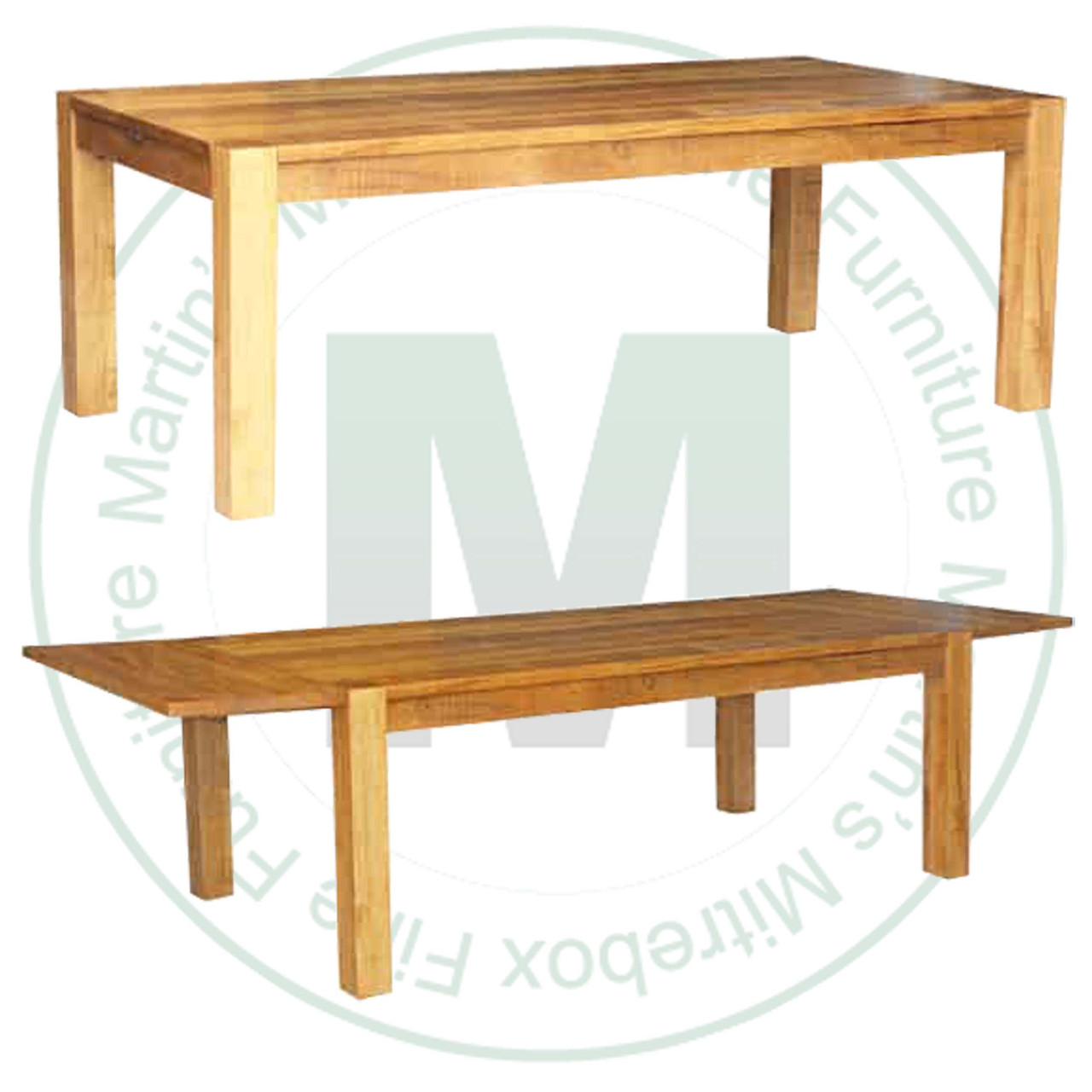 Maple Backwoods Solid Top Harvest Table 36'' Deep x 84'' Wide x 30'' High With 2 - 18'' Leaves