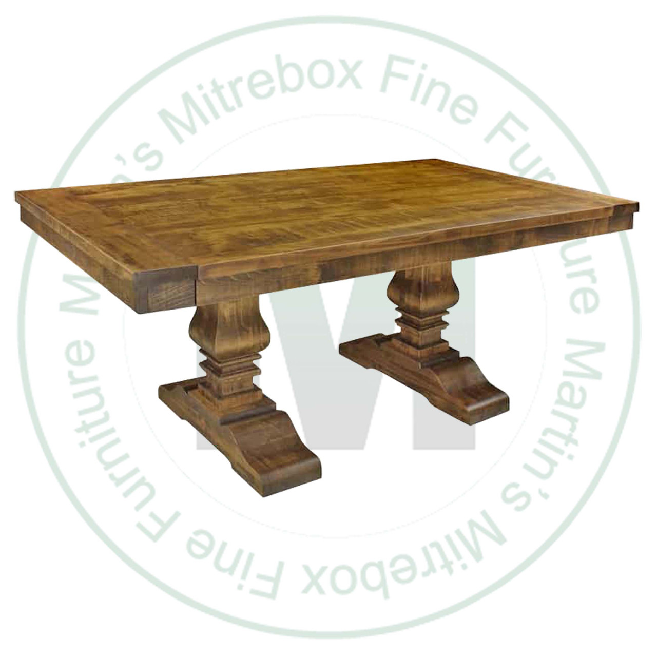 Oak Century Solid Top Double Pedestal Table 42''D x 84''W x 30''H