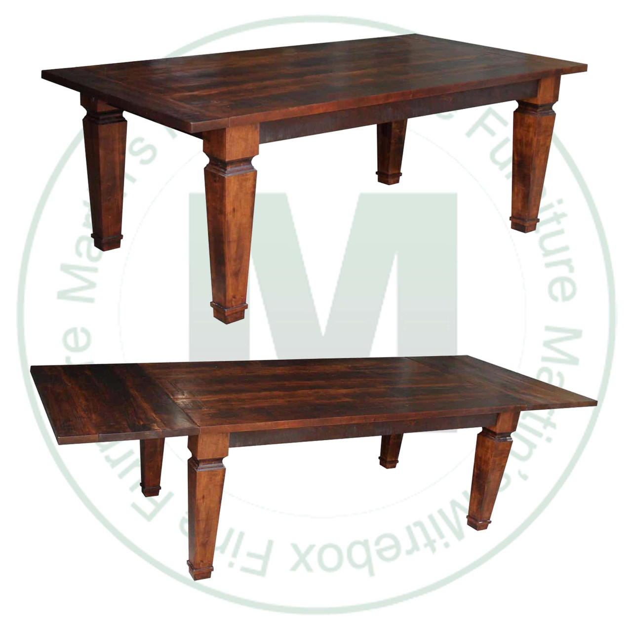 Wormy Maple Century Solid Top Harvest Table 42''D x 60''W x 30''H With 2 - 16'' Leaves