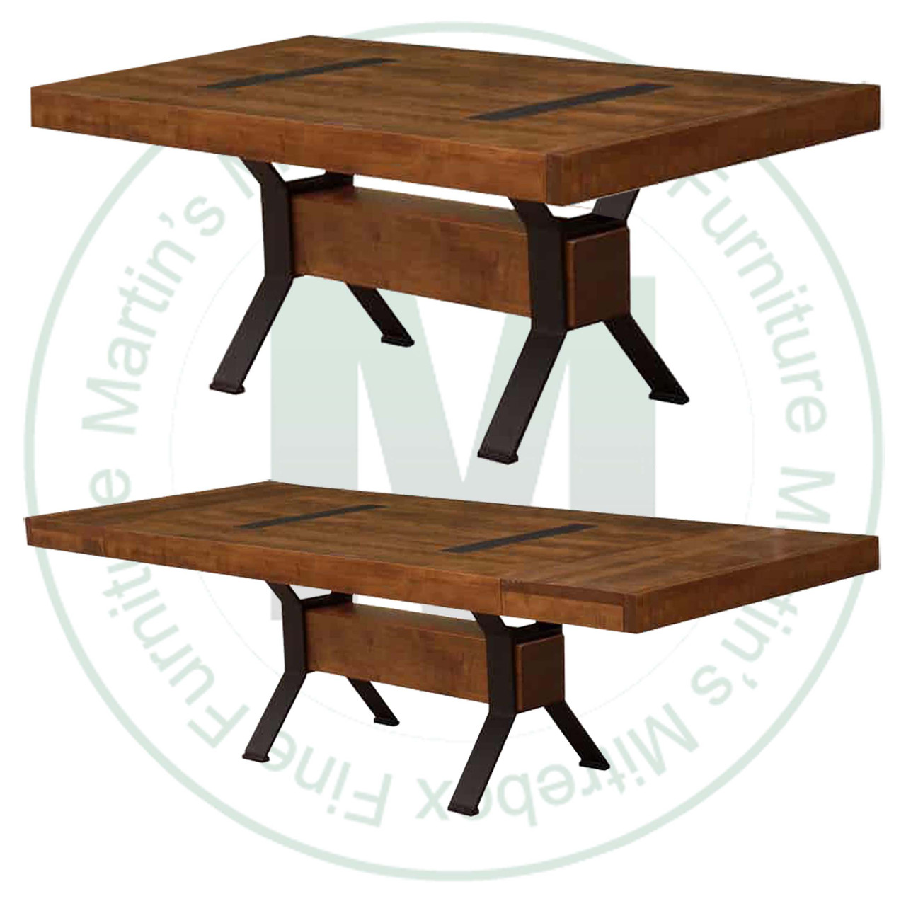 Pine Millwright Solid Top Pedestal Table With 2 - 16'' End Leaves 36'' Deep x 60'' Wide x 30'' High
