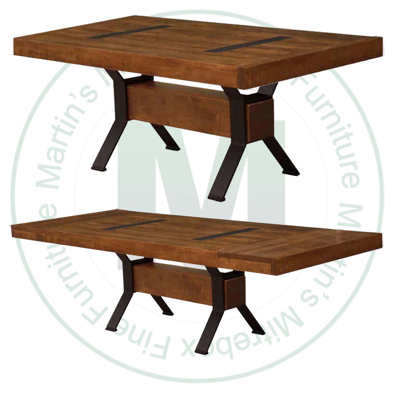 Pine Millwright Solid Top Pedestal Table With 2 - 16'' End Leaves 42''D x 120''W x 30''H