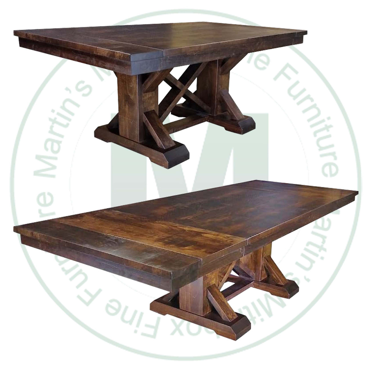 Wormy Maple Bonanza End Extension Pedestal Table 48'' Deep x 96'' Wide x 30'' High With 2 - 16'' End Leaves