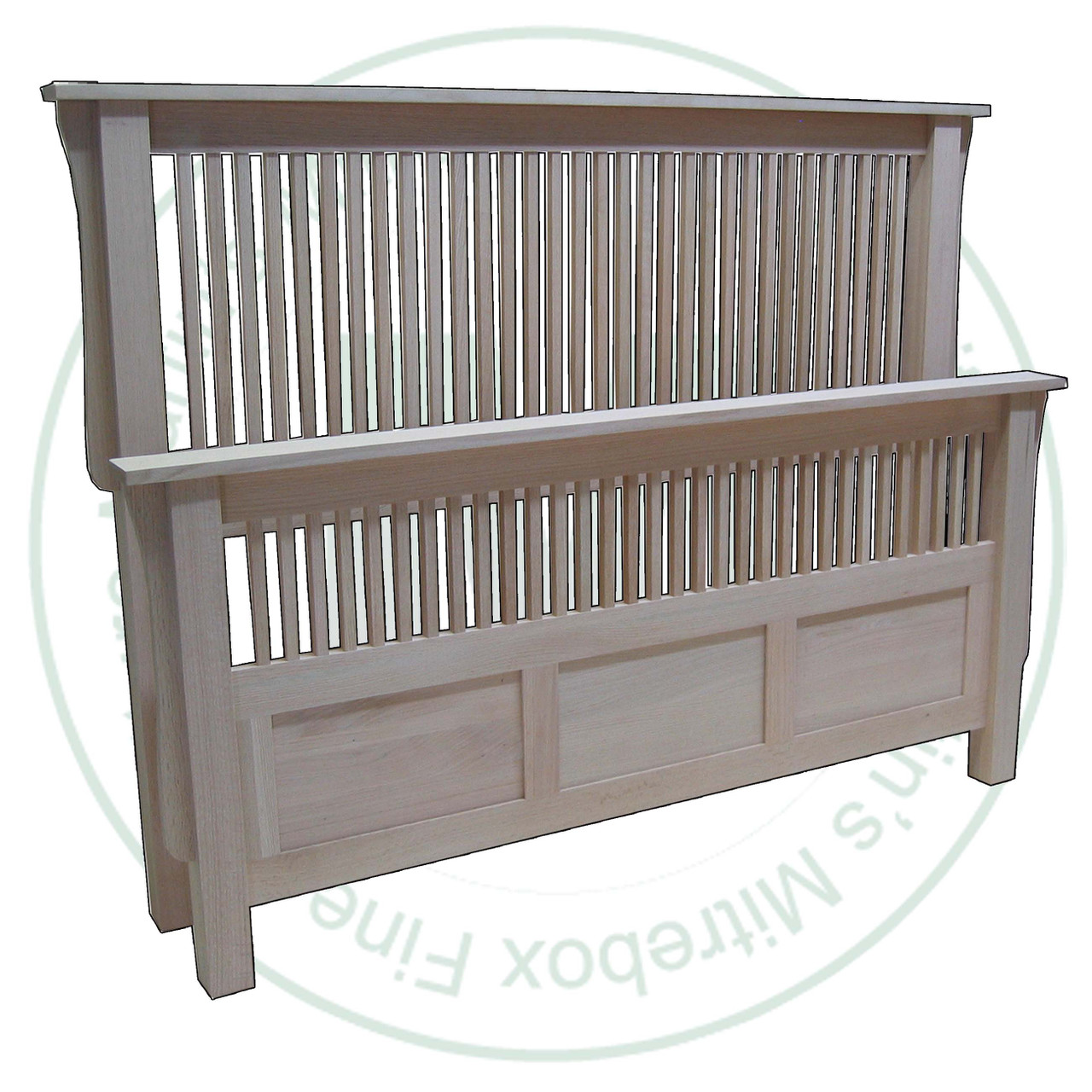 Oak Mission Split Panel Footboard Double Bed
