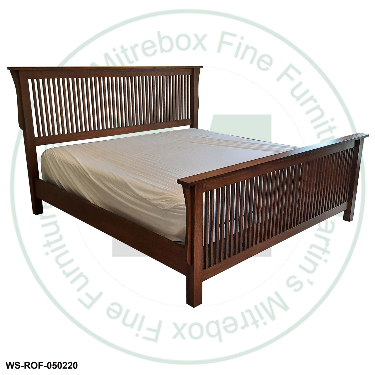 Oak Queen Mission SpIndle Bed