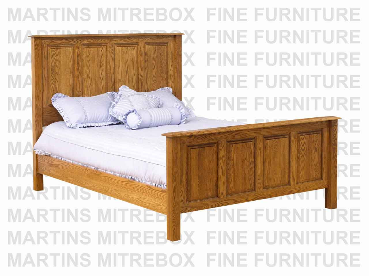 Wormy Maple King Country Lane Panel Bed With 56'' Headboard and a 30'' Footboard