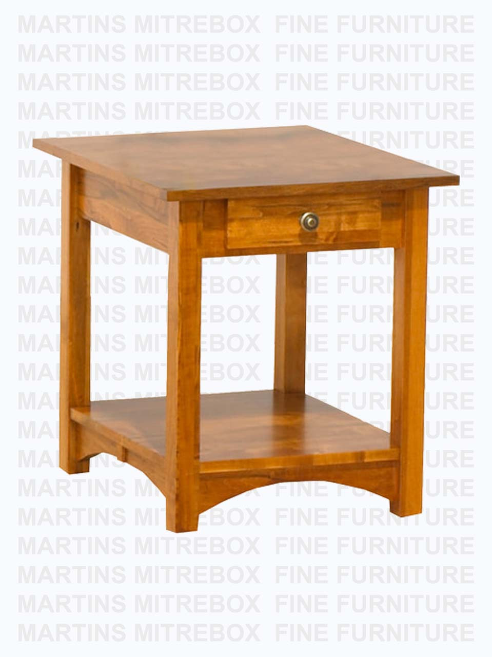 Oak Montana End Table With 1 Drawer And Shelf 24'' Deep x 22'' Wide x 23 11/16' High