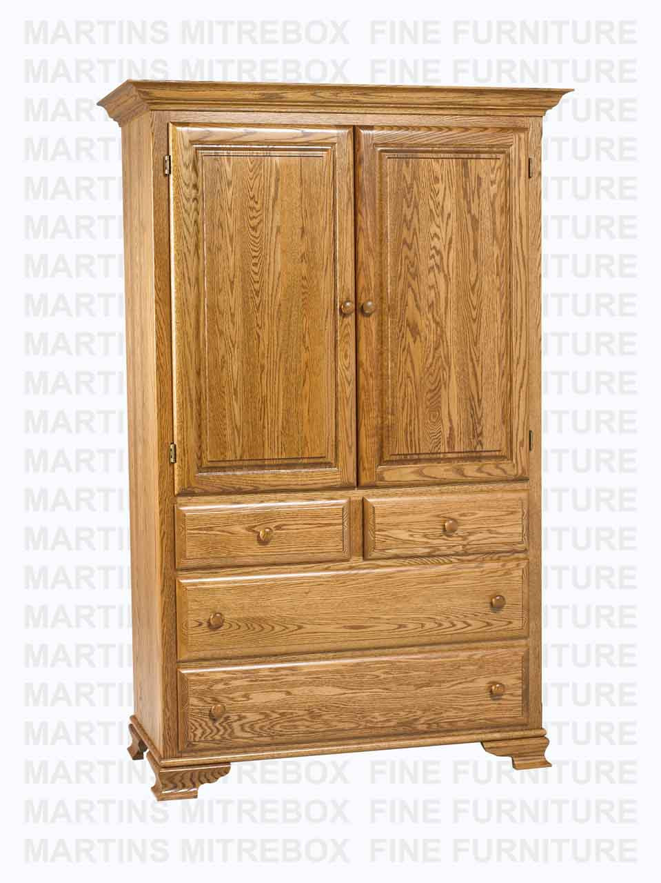 Oak Country Lane Armoire Plain Top 24''D x 42''W x 74''H