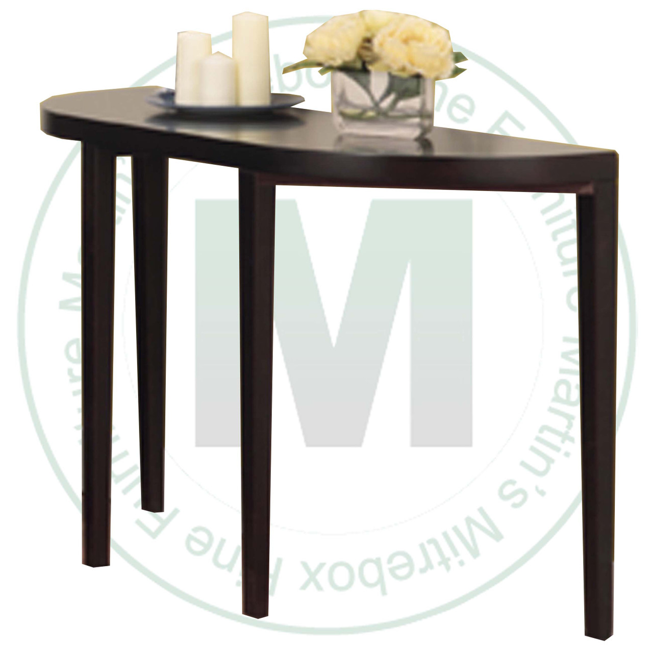 Maple Stockholm Half Round Sofa Table 16''D x 46''W x 30''H