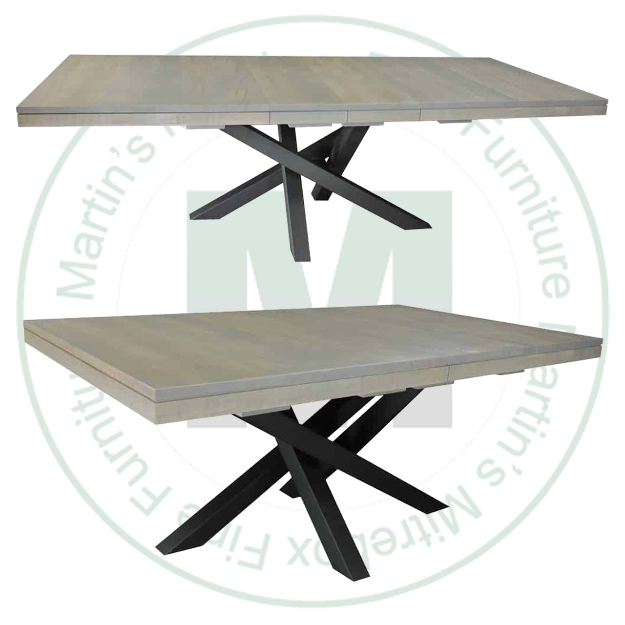 Pine Warehouse Solid Top Pedestal Table 48'' Deep x 60'' Wide x 30'' High With 2 - 12'' Leaves.