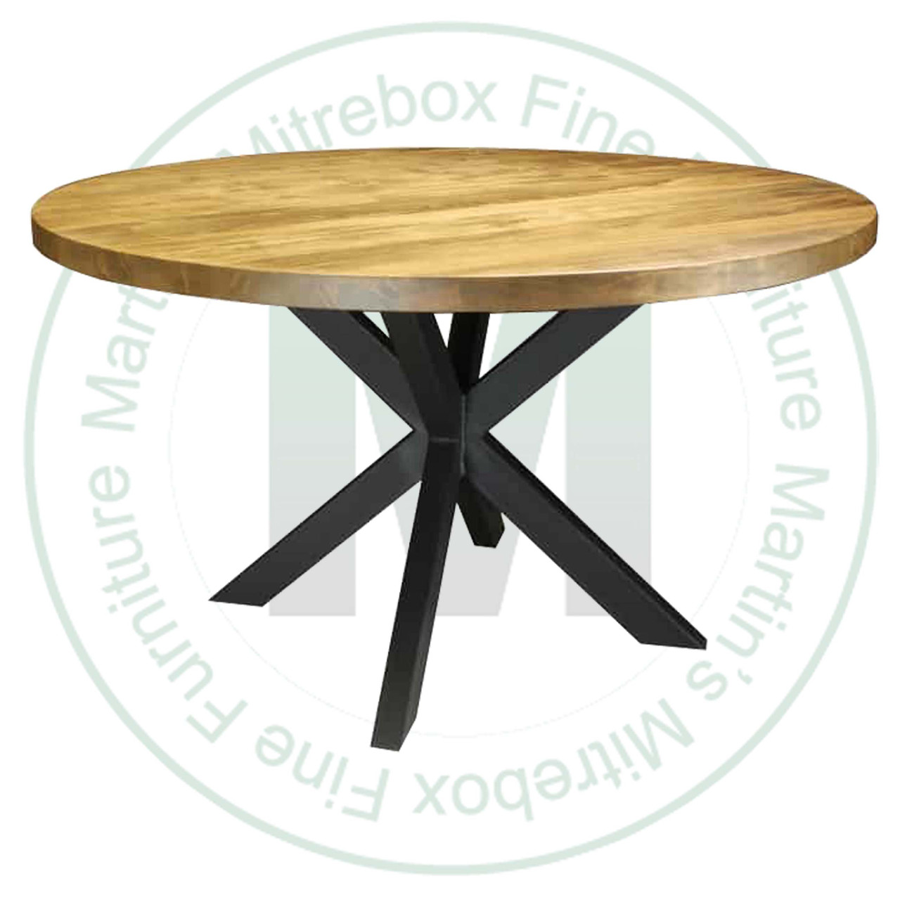 Oak Maxwell Solid Top Single Pedestal Table 48'' Deep x 48'' Wide x 30'' High
