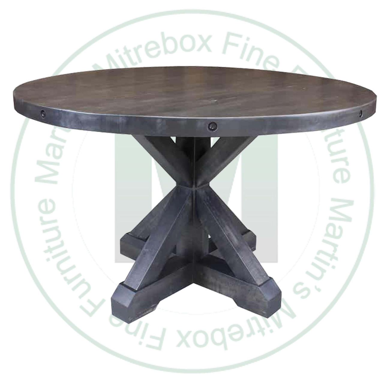 Wormy Maple Klondike Solid Top Single Pedestal Table 42'' Deep x 42'' Wide x 30'' High