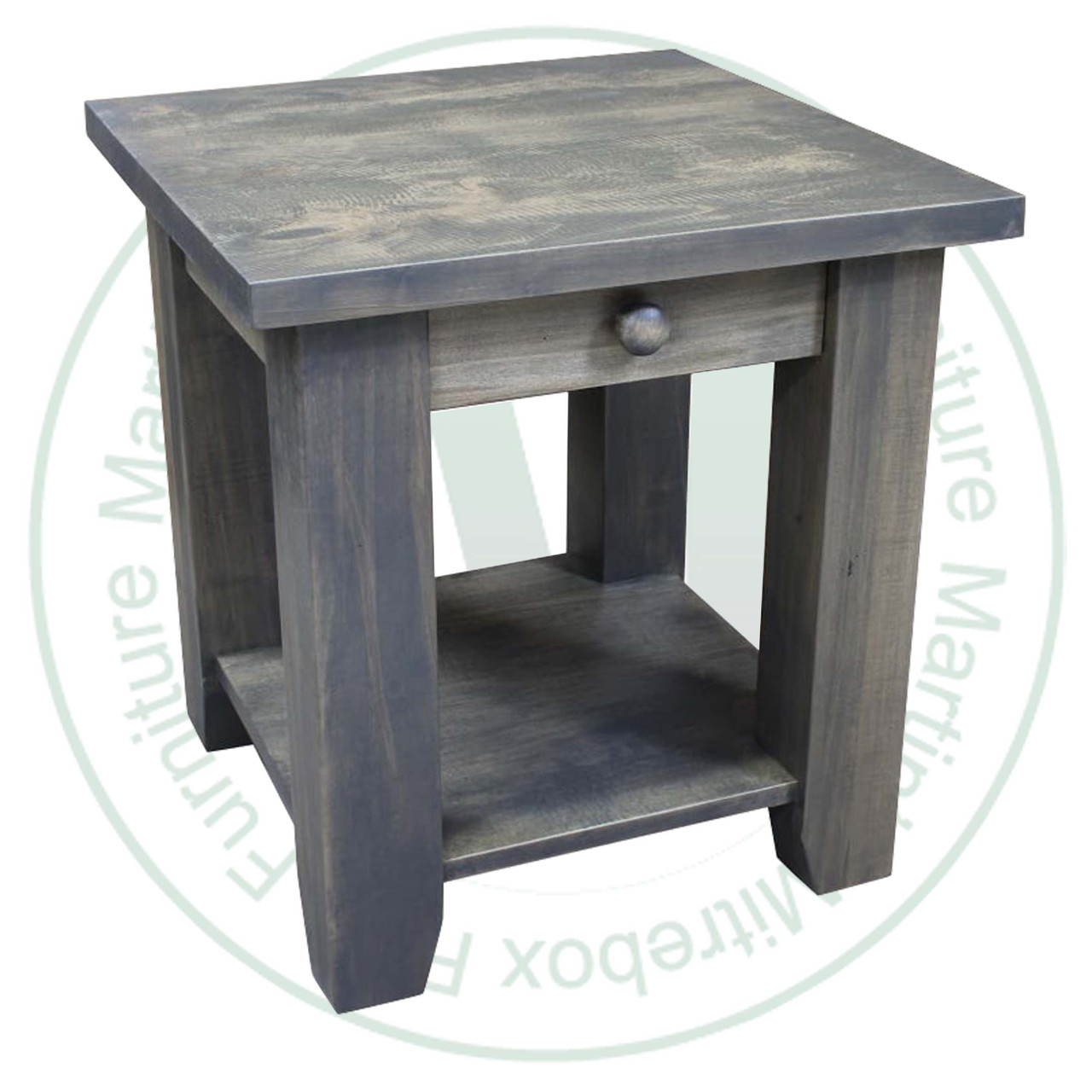 Oak Dakota End Table 22''D x 22''W x 24''H With Shelf and Drawer.