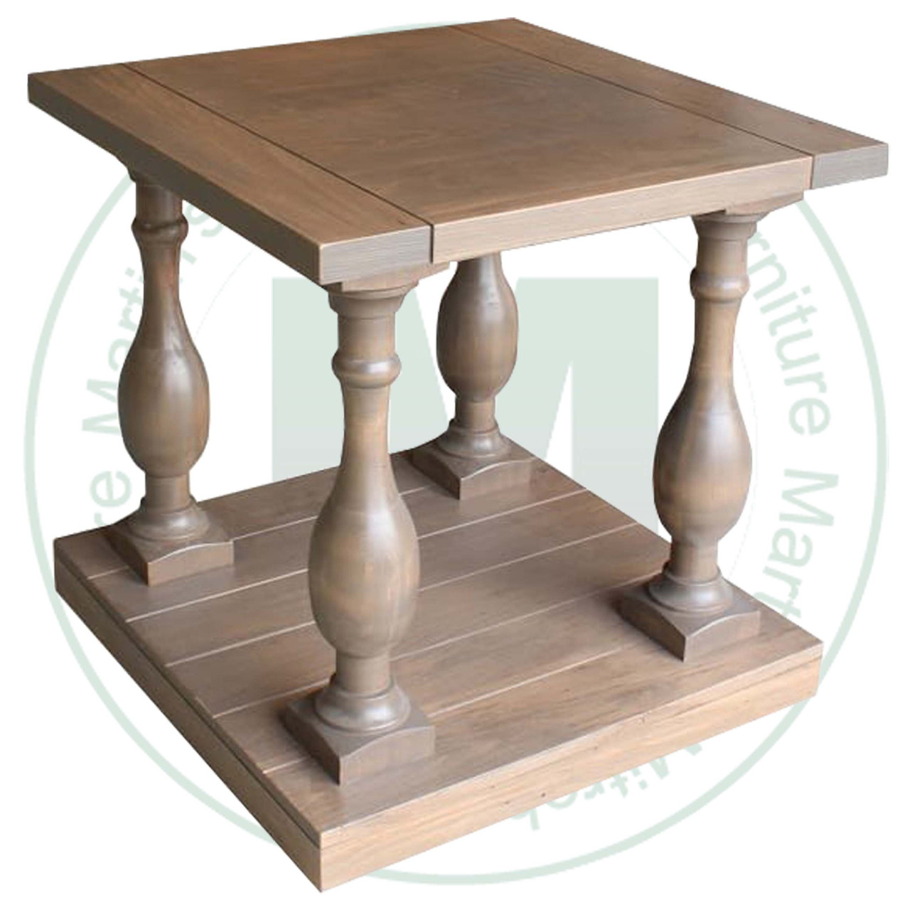 Maple Balustrade End Table. End Table Dimensions 24'' Deep x 24'' Wide x 24'' High. End Table has 1.25'' Thick Top. ( Texture : Hand Planed Top. )
