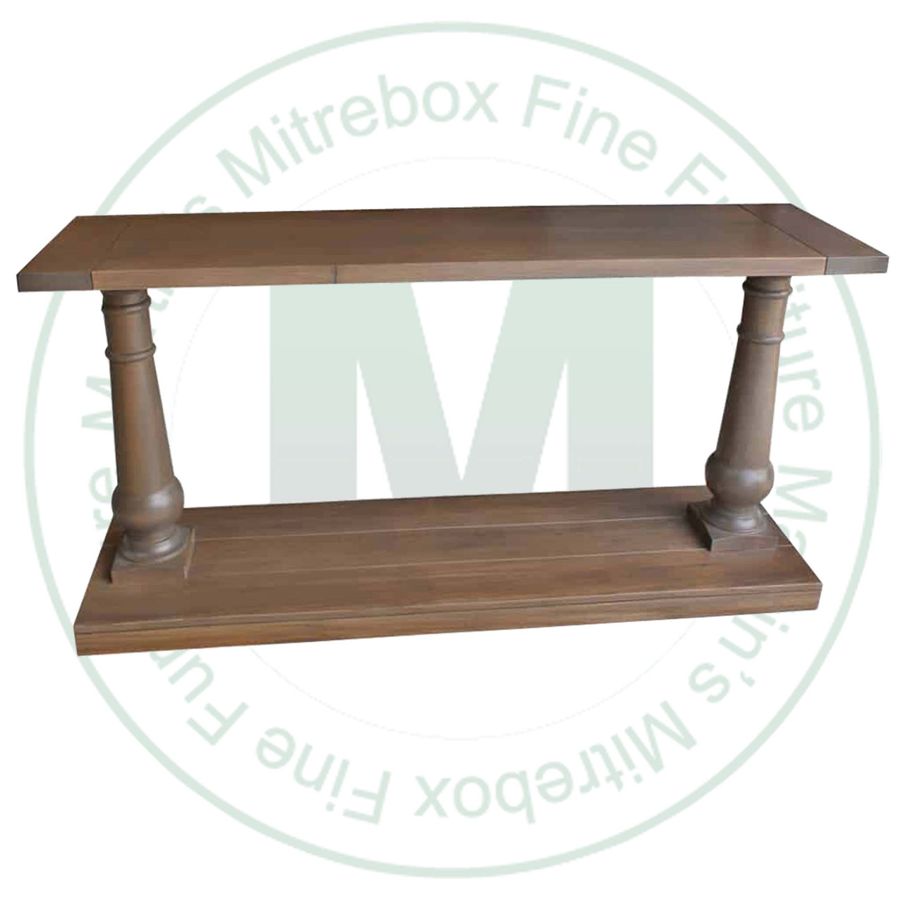 Maple Balustrade Sofa Table. Sofa Table Dimensions 16'' Deep x 60'' Wide x 30'' High. Sofa Table has 1.25'' Thick Top. ( Texture : Hand Planed Top. )

