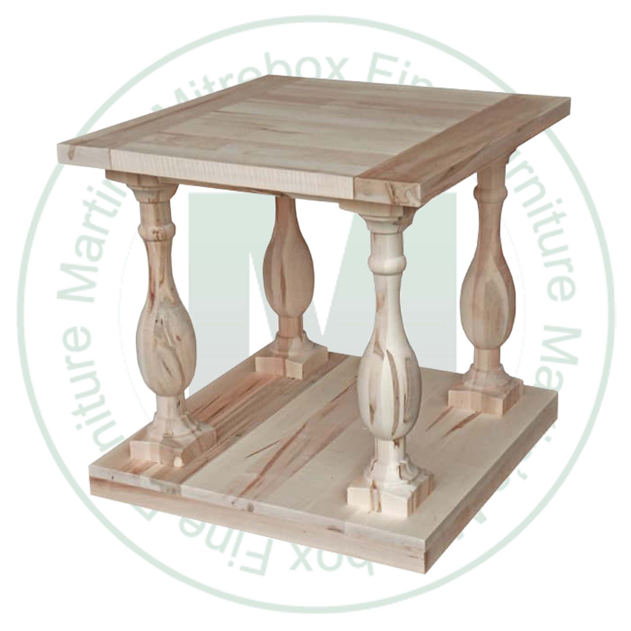 Oak Balustrade End Table 24''D x 24''W x 24''H