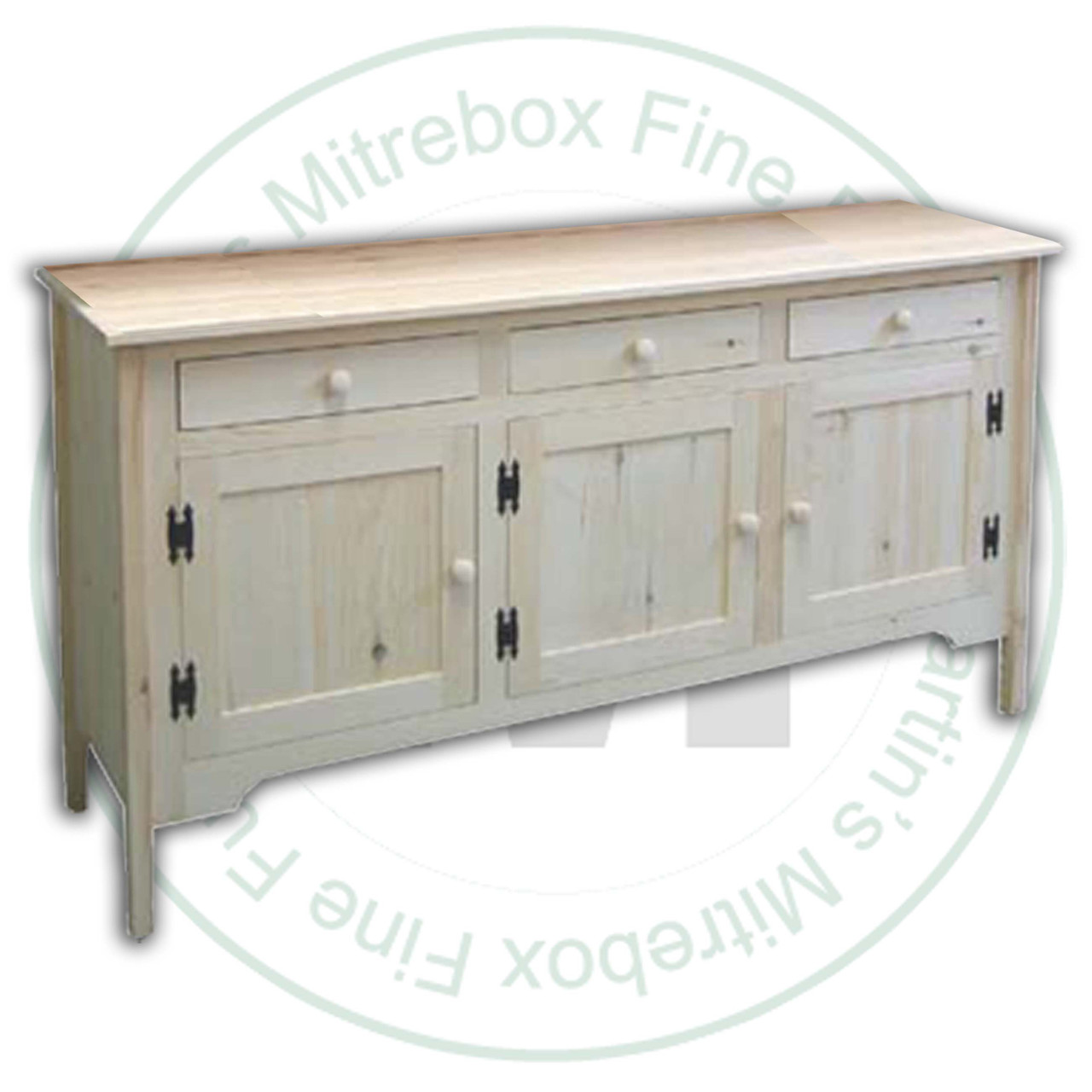 Pine Loons Call Rustic Sideboard 17''D x 34''H x 68''W With 3 Drawers And 3 Doors