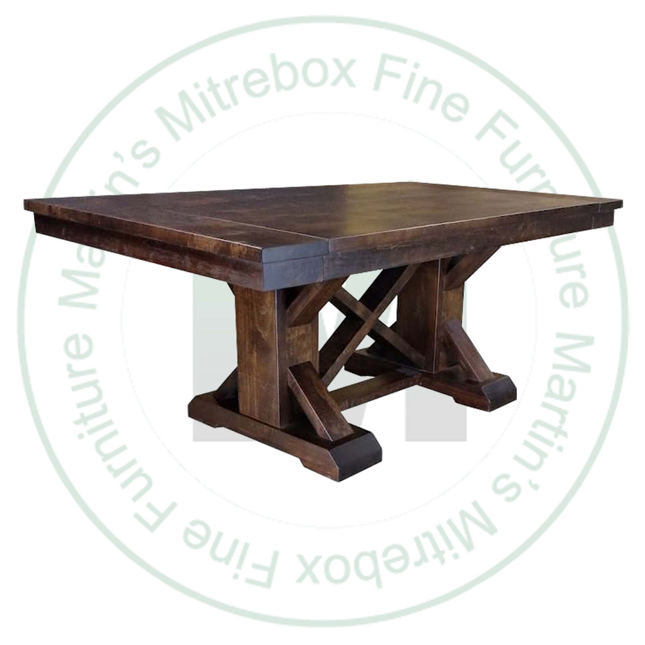 Oak Bonanza Solid Top Pedestal Table 42'' Deep x 60'' Wide x 30'' High