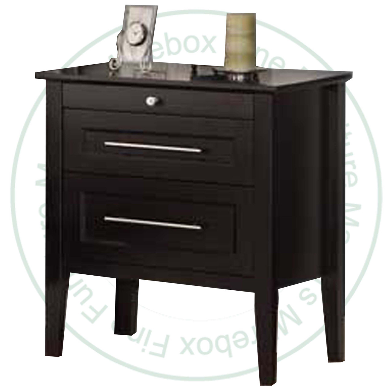 Oak Stockholm Nightstand 19''D x 25''W x 29.5''H With 2 Drawers And Pullout Shelf