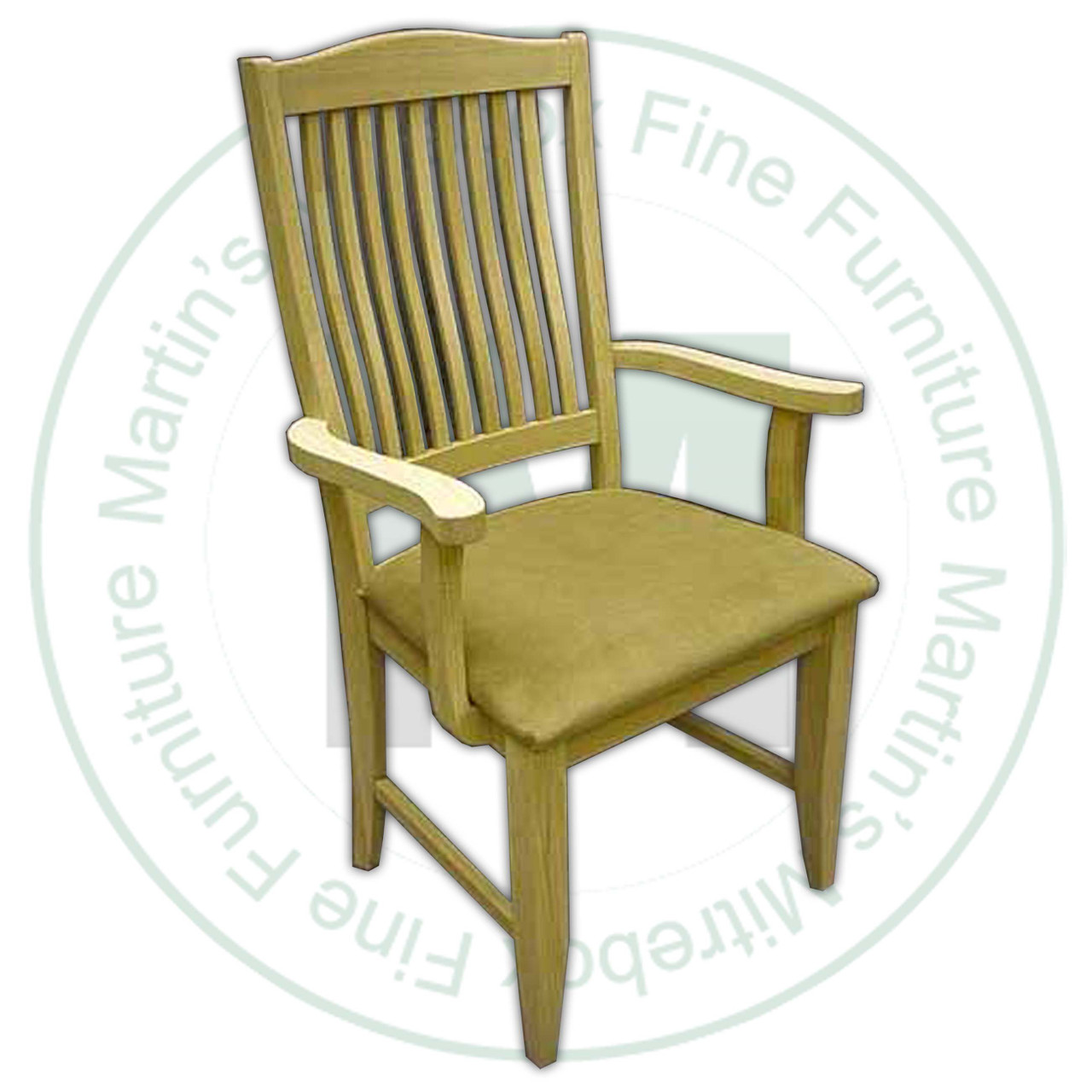 Maple Alexandria Arm Chair With Upholstered Seat