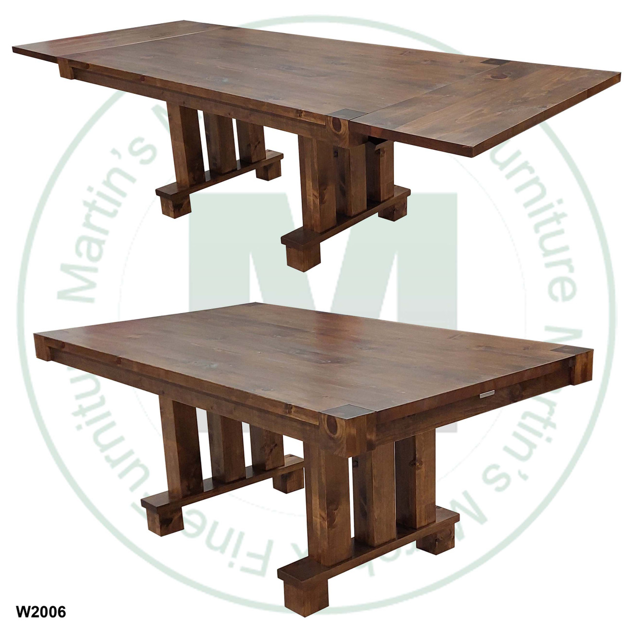 Pine Backwoods Solid Top Pedestal Table 42''D x 120''W x 30''H With 2 - 18'' Leaves