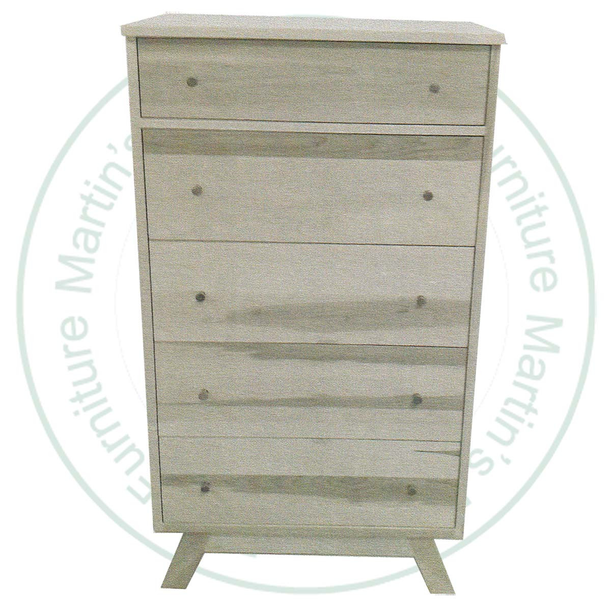 Wormy Maple Xander 5 Drawer Chest Of Drawers