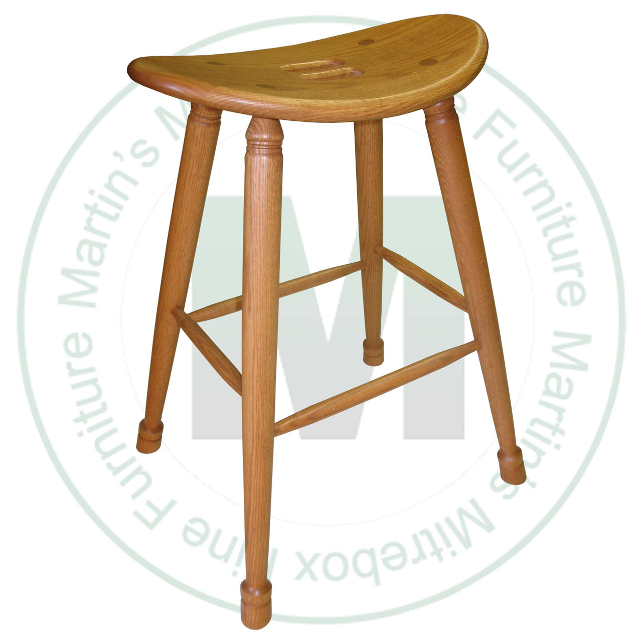 Maple 24'' Saddle Stool With Turned Legs