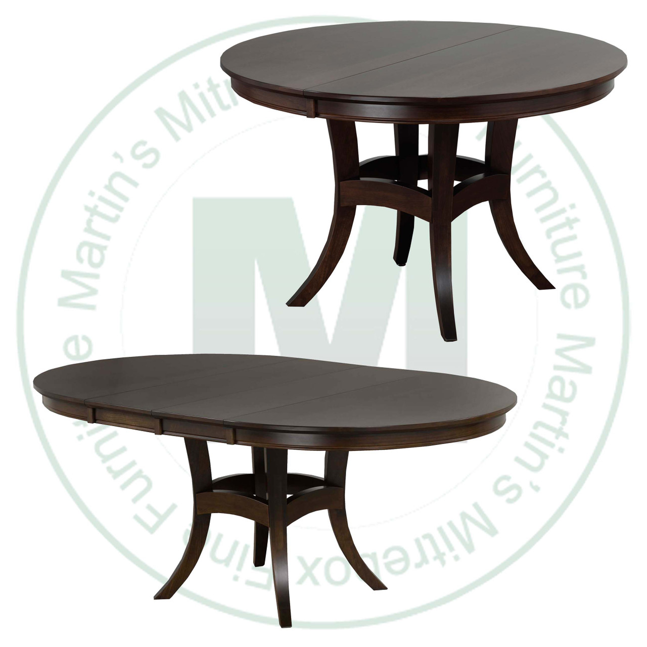 Oak Beijing Single Pedestal Table 48''D x 48''W x 30''H With 1 - 12'' Leaves