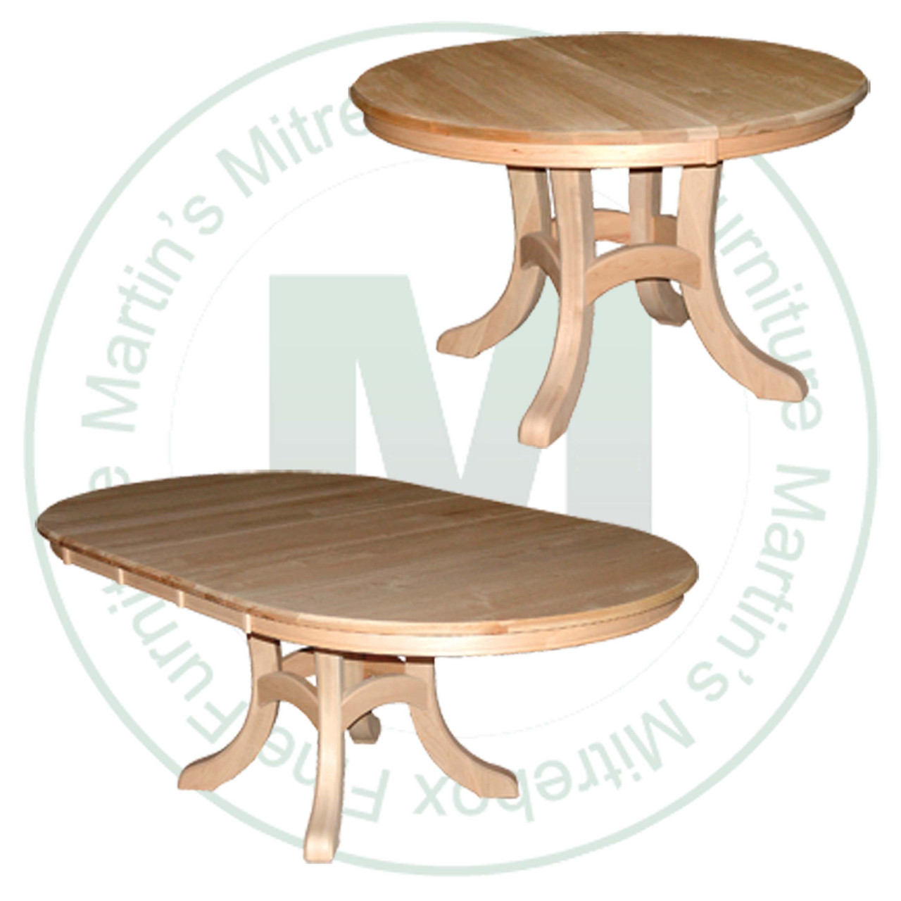 Oak Cairo Single Pedestal Table 54''D x 54''W x 30''H With 2 - 12'' Leaves