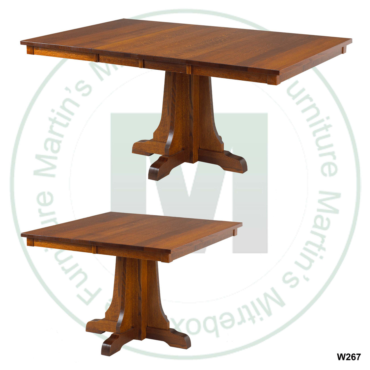 Oak Eastwood Single Pedestal Table 36''D x 48''W x 30''H With 1 - 12'' Leaf