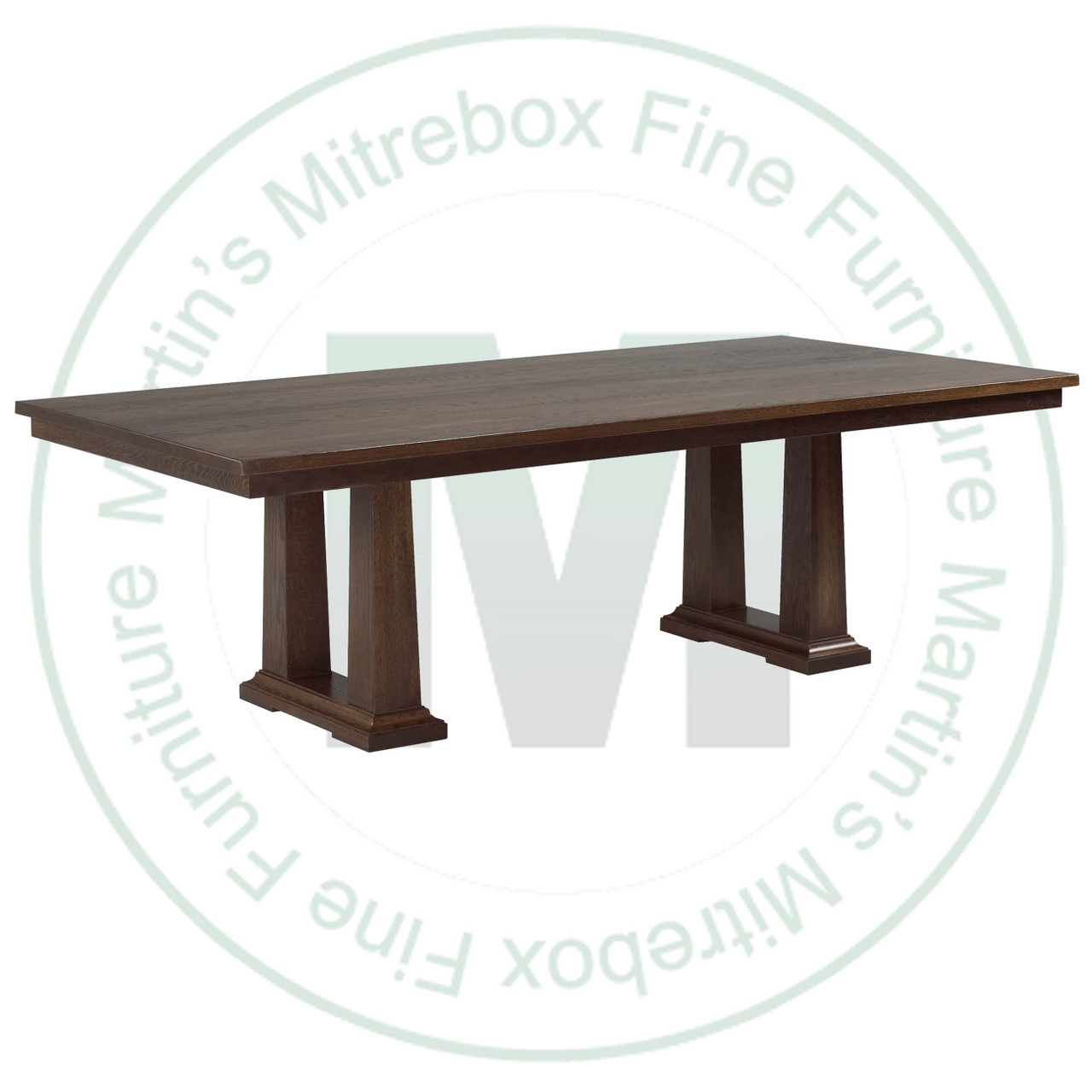 Oak Acropolis Solid Top Double Pedestal Table 42''D x 120''W x 30''H Table Has 1.25'' Thick Top