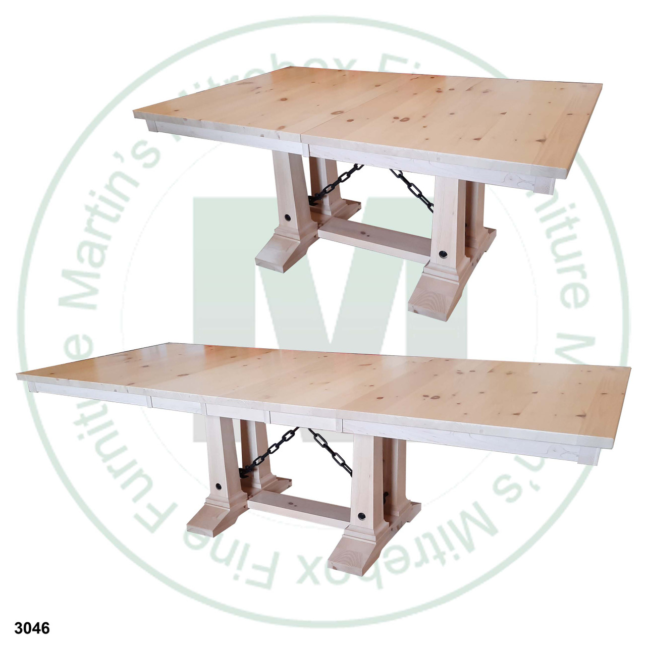 Oak Shechem Double Pedestal Table 54''D x 84''W x 30''H With 3 - 12'' Leaves