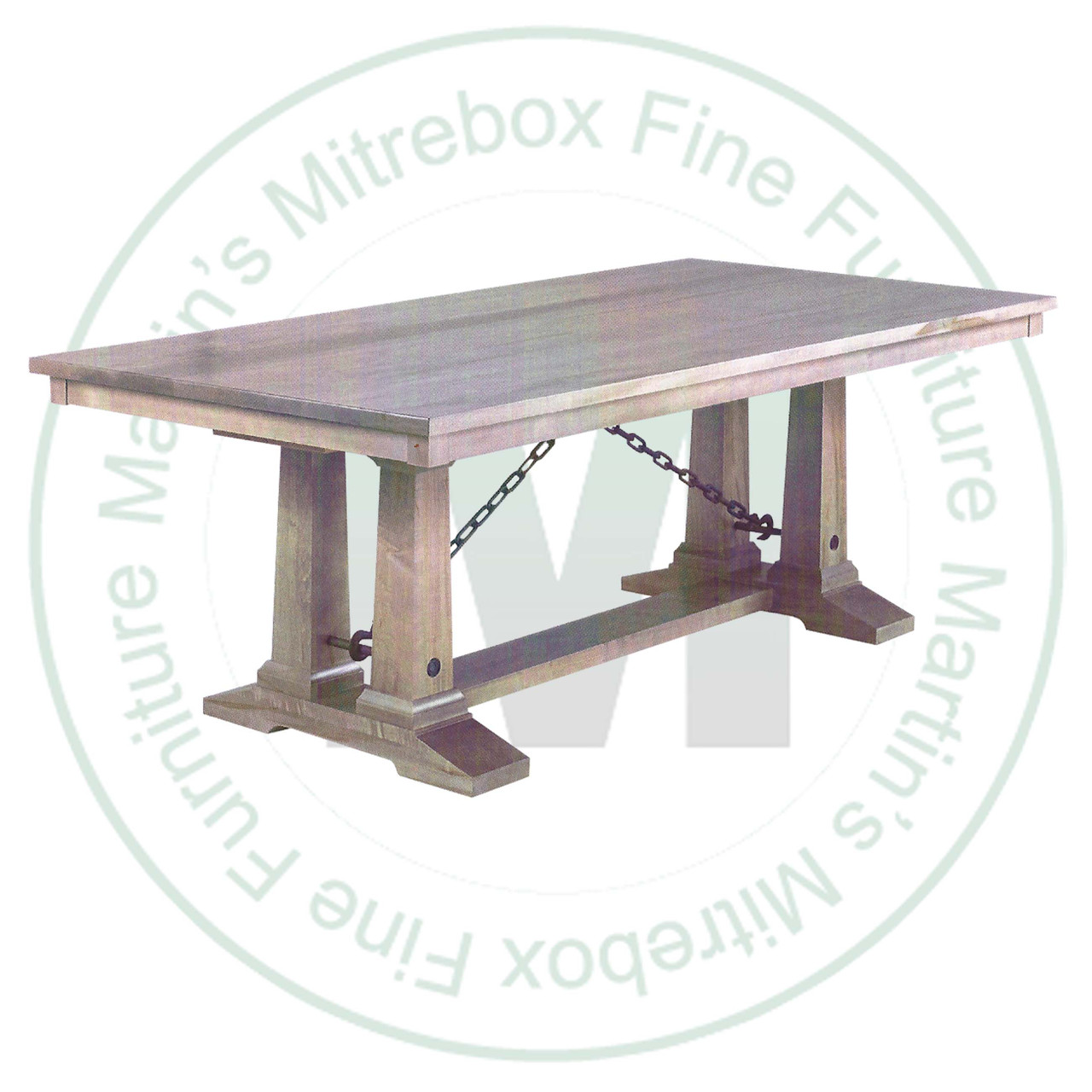 Oak Shechem Solid Top Pedestal Table 42''D x 108''W x 30''H