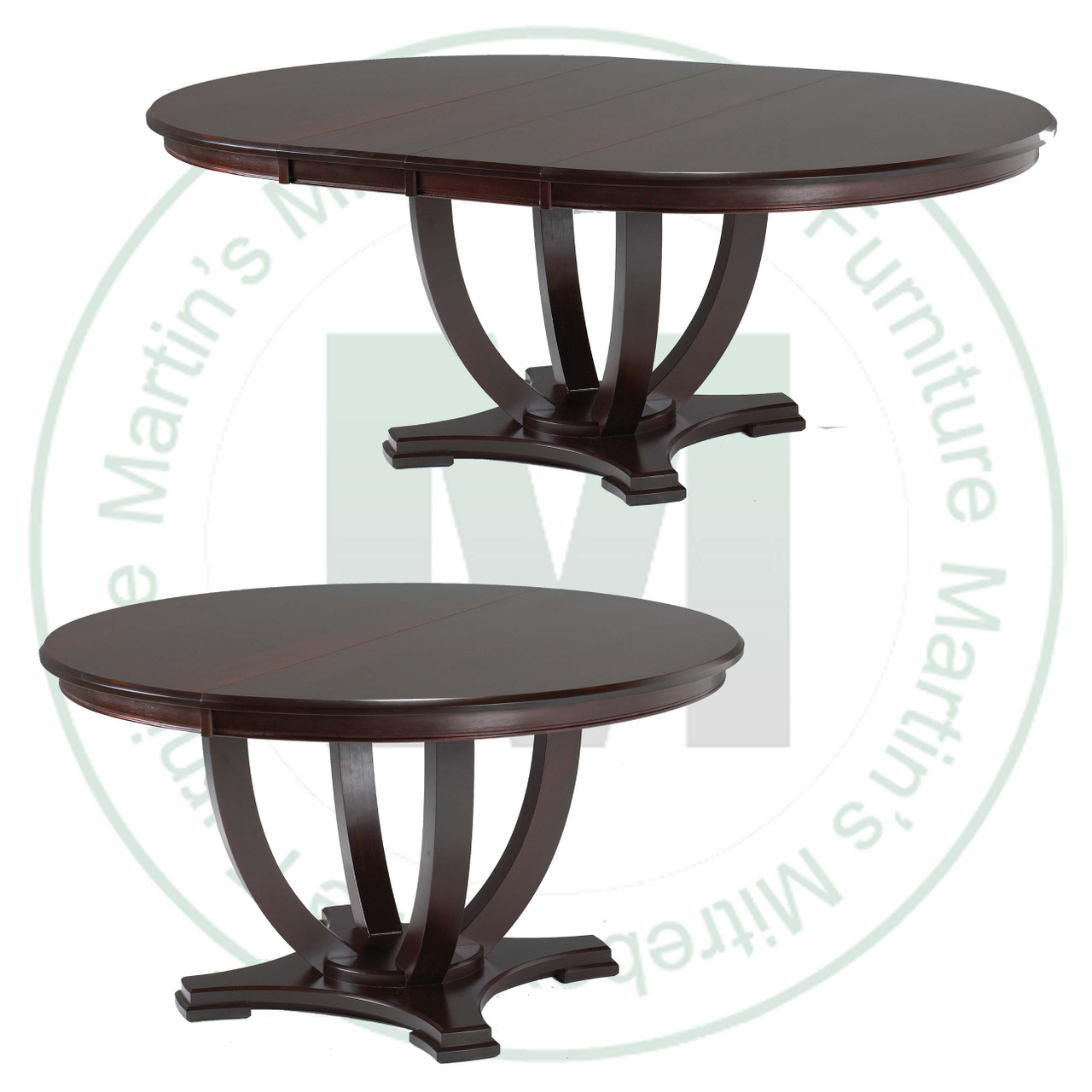 Maple Tuscany Single Pedestal Table 52''D x 52''W x 30''H With 2 - 12'' Leaves