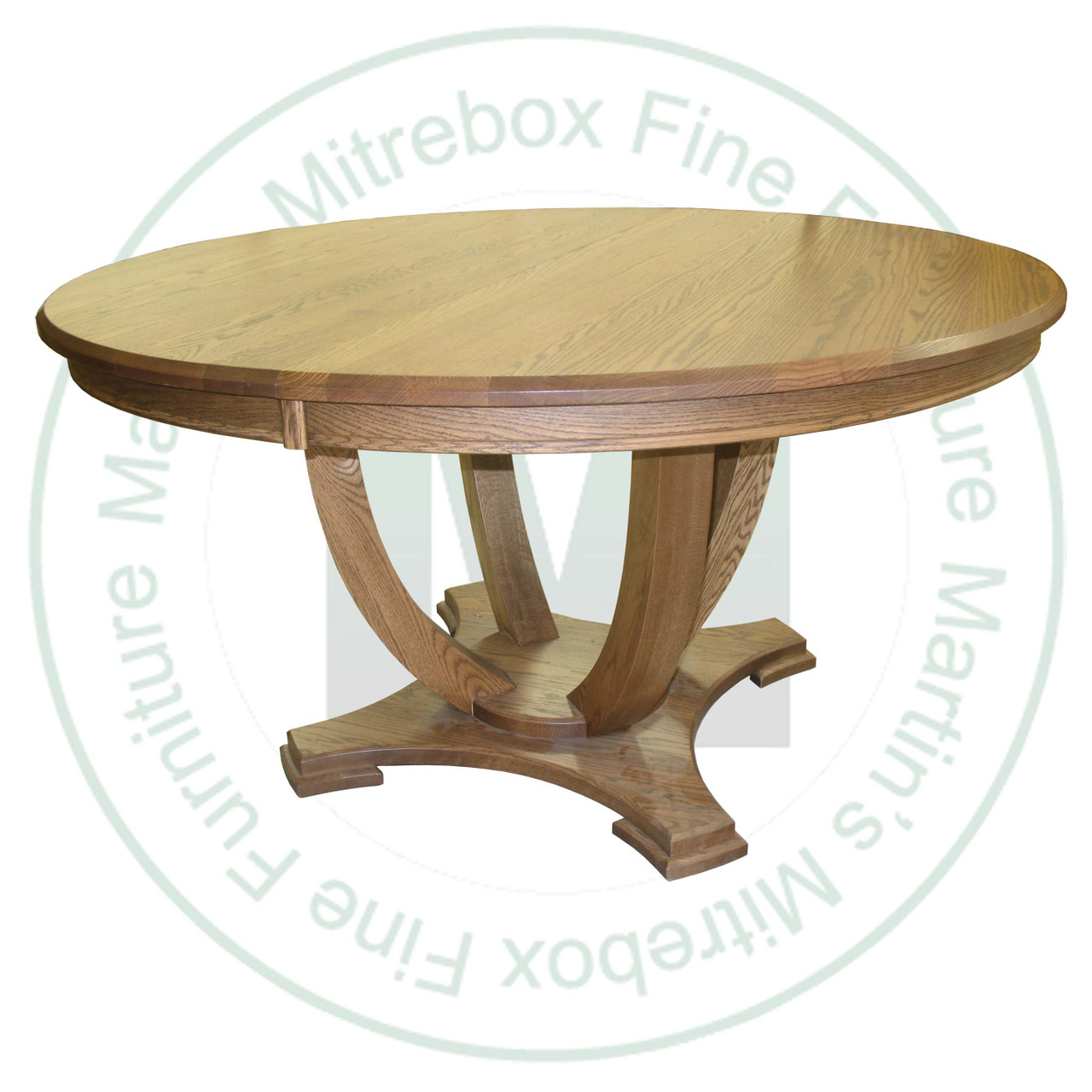 Oak Tuscany Single Pedestal Table 56''D x 56''W x 30''H Round Solid Top