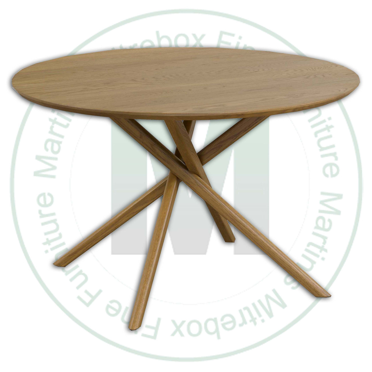 Oak Finn Single Pedestal Table 56''D x 56''W x 30''H