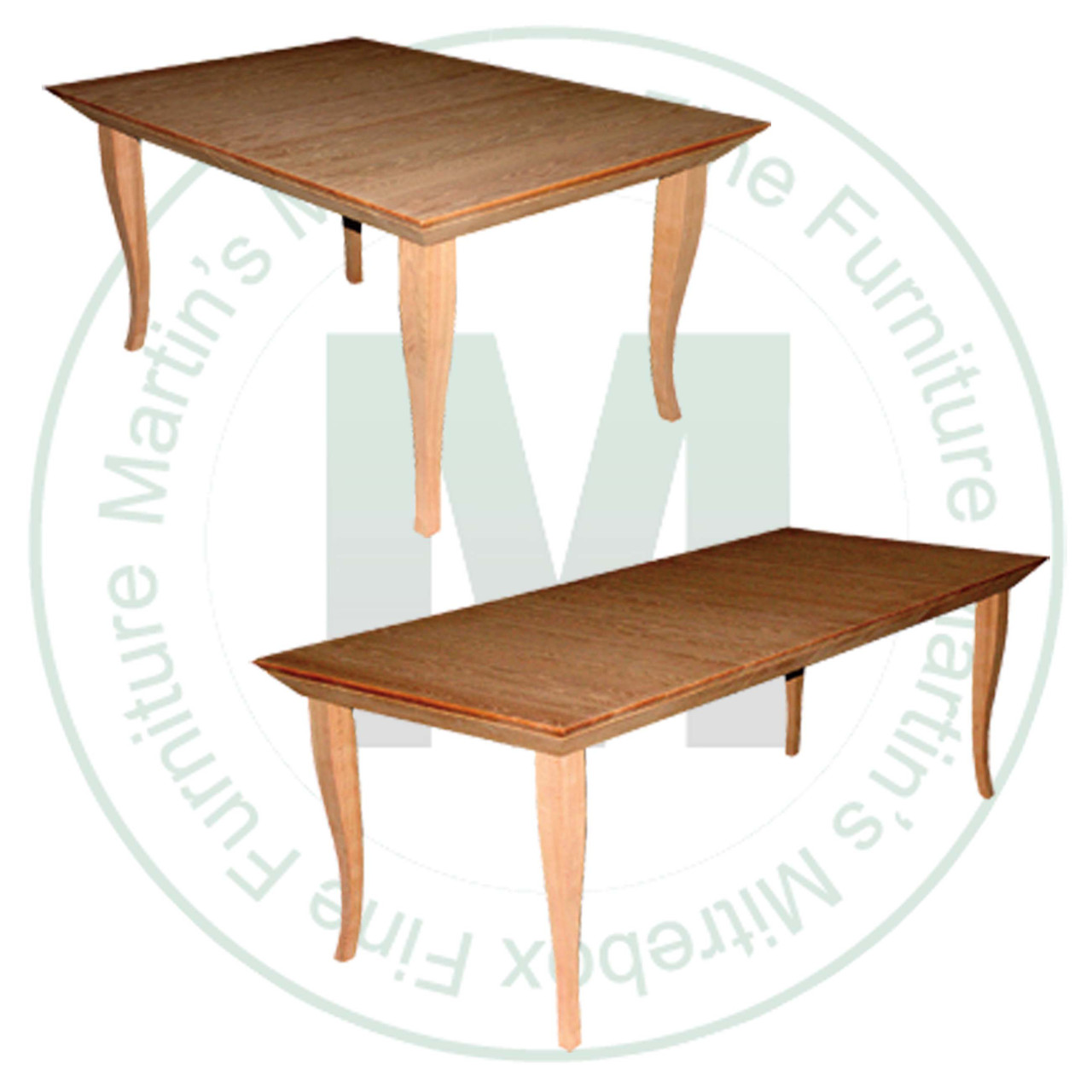 Oak Bauhaus Extension Harvest Table 36''D x 48''W x 30''H With 3 - 12'' Leaves