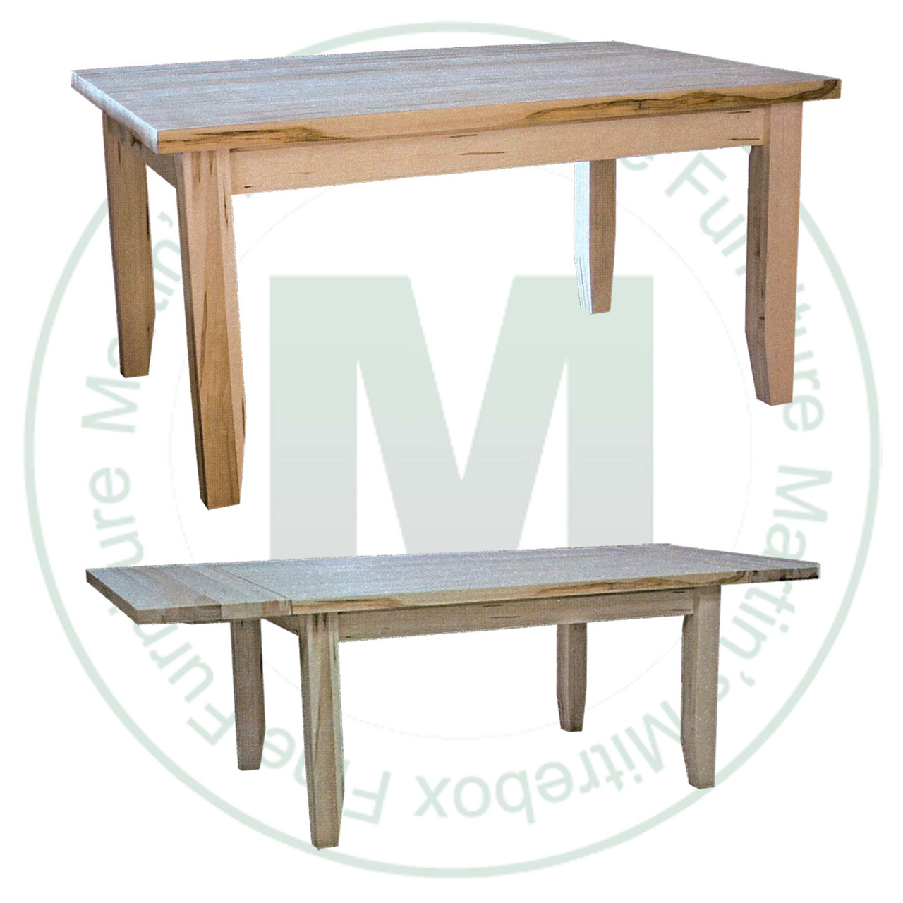 Maple Mansfield Solid Top Harvest Table 42''D x 96''W x 30''H And 2 - 16'' Extensions