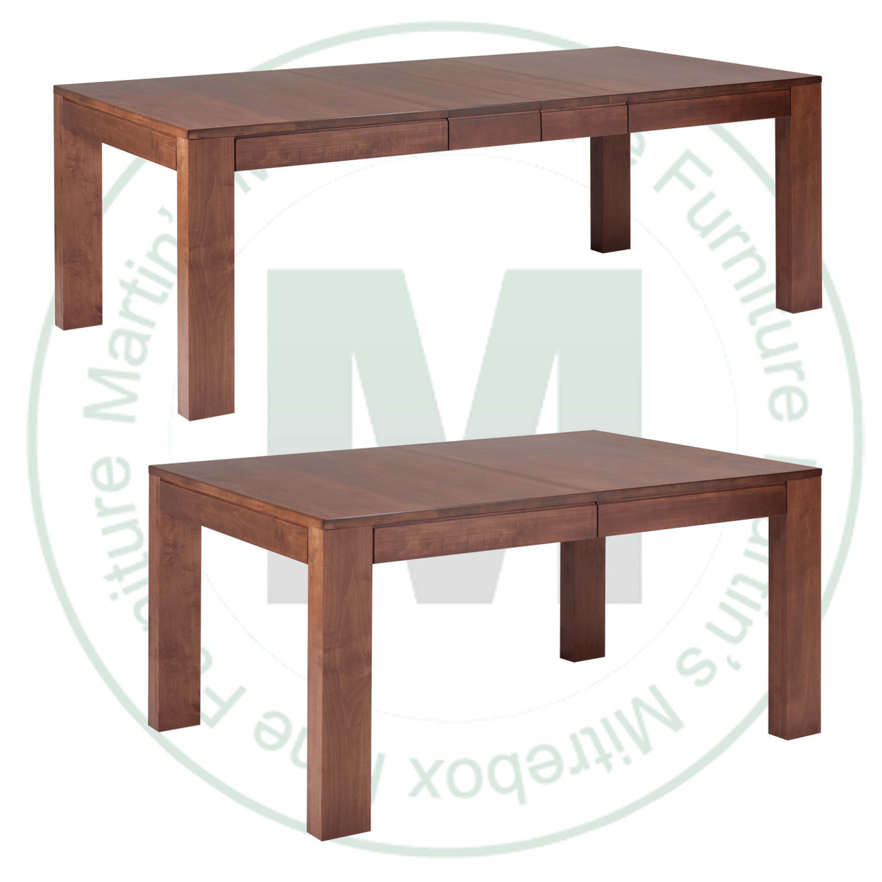 Wormy Maple Mannheim Extension Harvest Table 48''D x 60''W x 30''H With 3 - 12'' Leaves