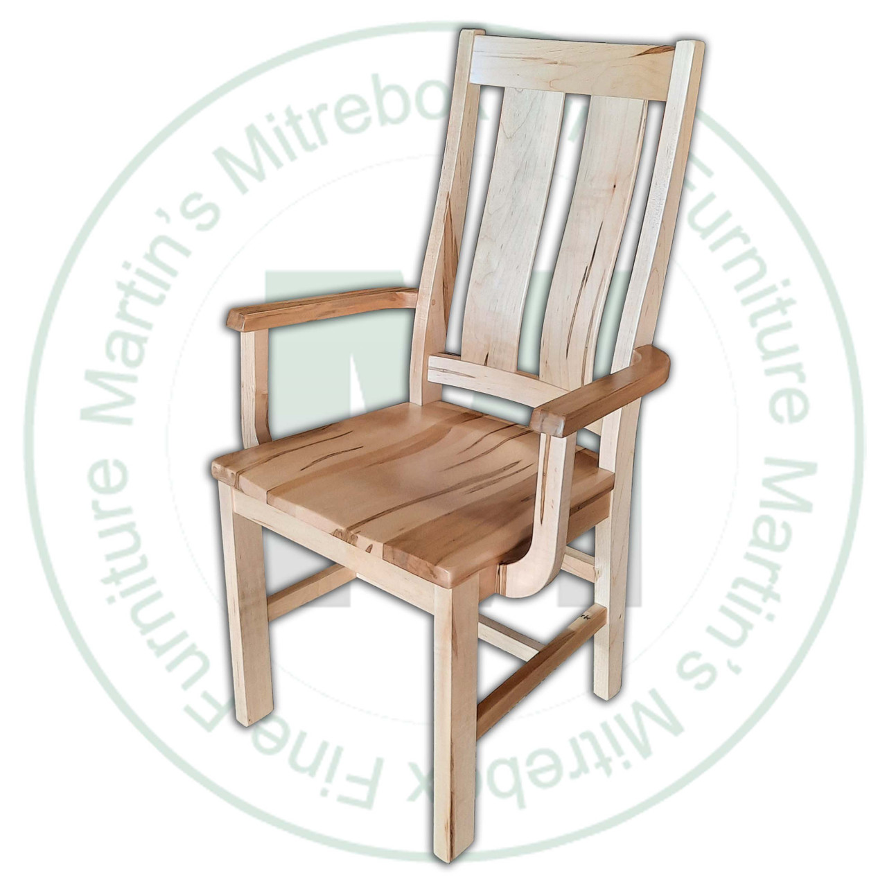 Maple Eastbrook Arm Chair With Wood Seat