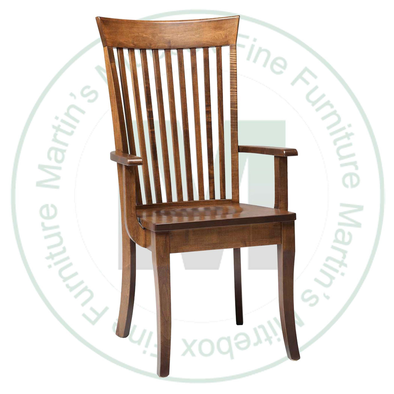 Oak Wien Arm Chair With Wood Seat