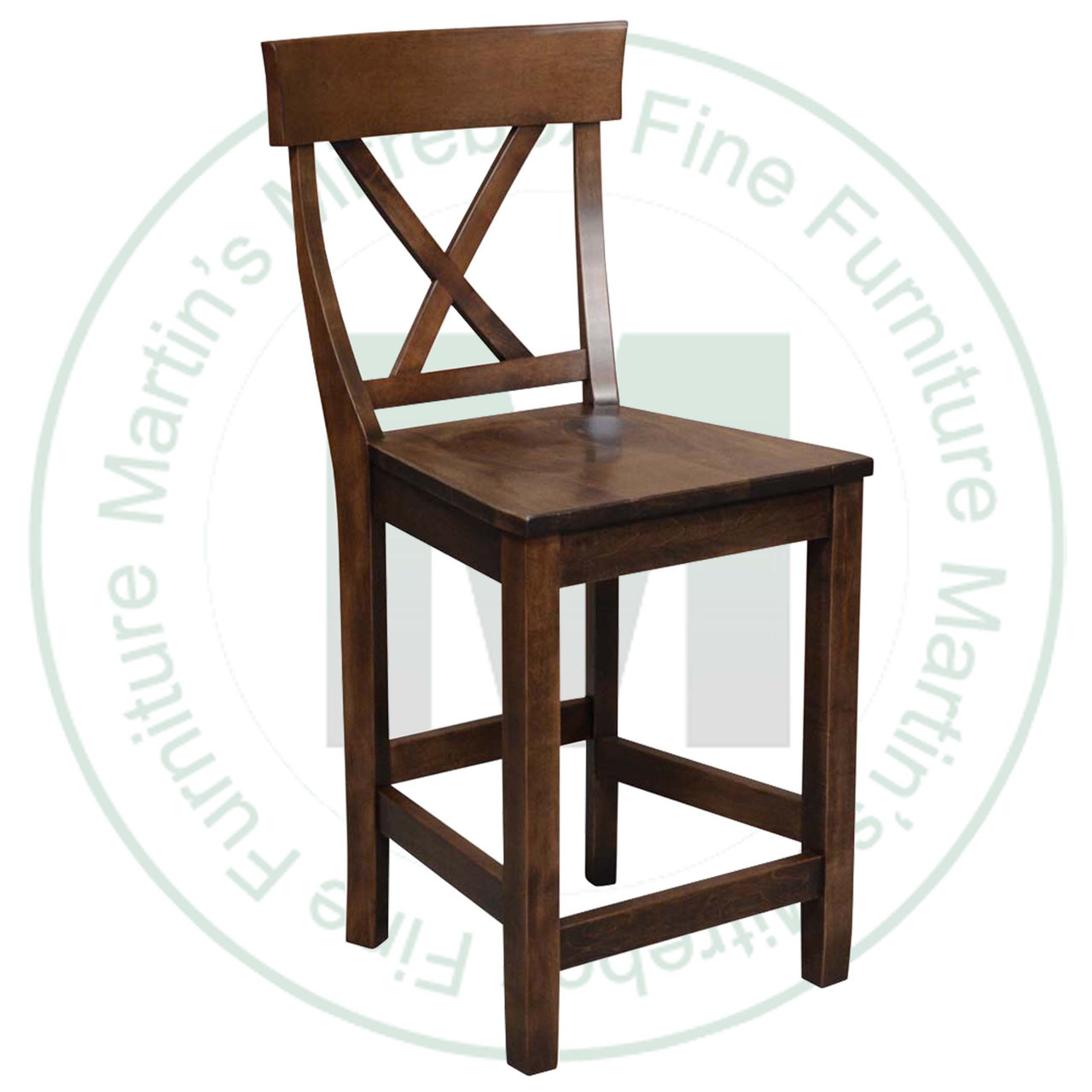 Wormy Maple Opera 24" counter chair with Wood Seat