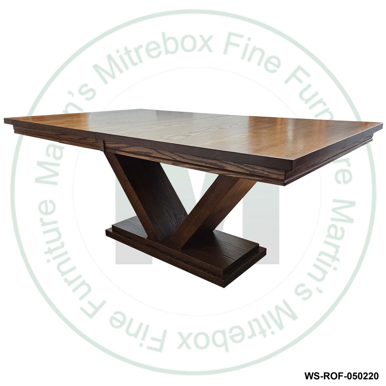 Oak Ambassador Solid Top Double Pedestal Table 48''D x 96''W x 30''H Table Has 1.25'' Thick Top