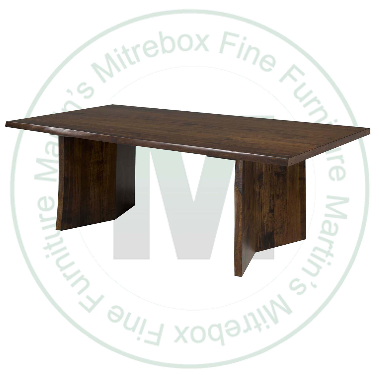 Wormy Maple Arcadia Solid Top Pedestal Table 48''D x 84''W x 30''H