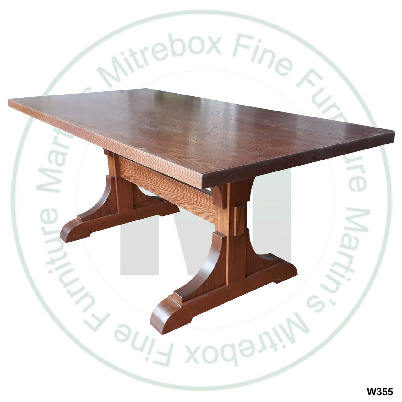 Oak Castleton Solid Top Double Pedestal Table 36''D x 96''W x 30''H