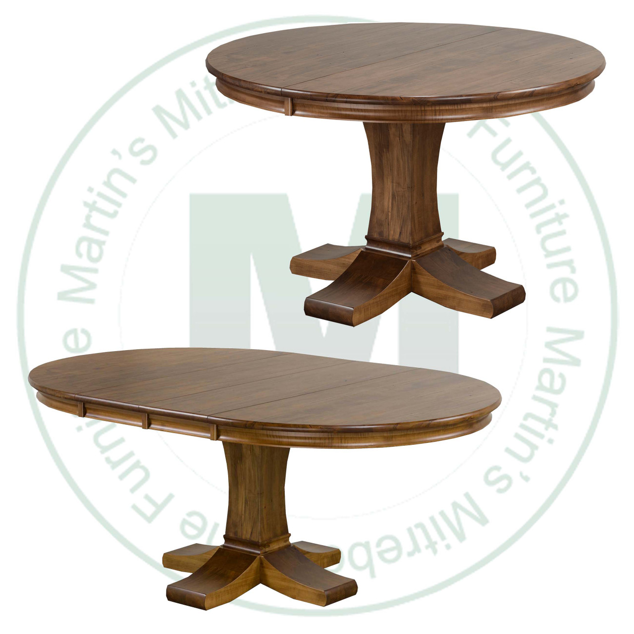 Wormy Maple Kablai Kahn 42''D x 42''W x 30''H With 2 - 12'' Leaves