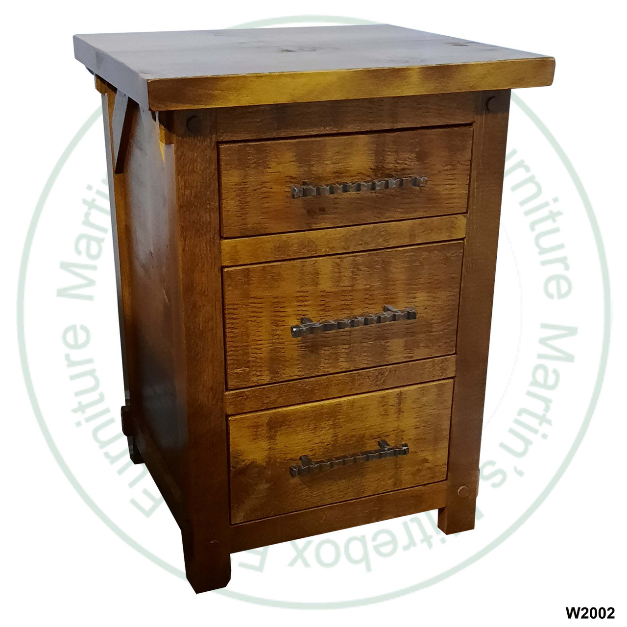 Wormy Maple Settlers Nightstand 20''D x 22''W x 30''H With 3 Drawers