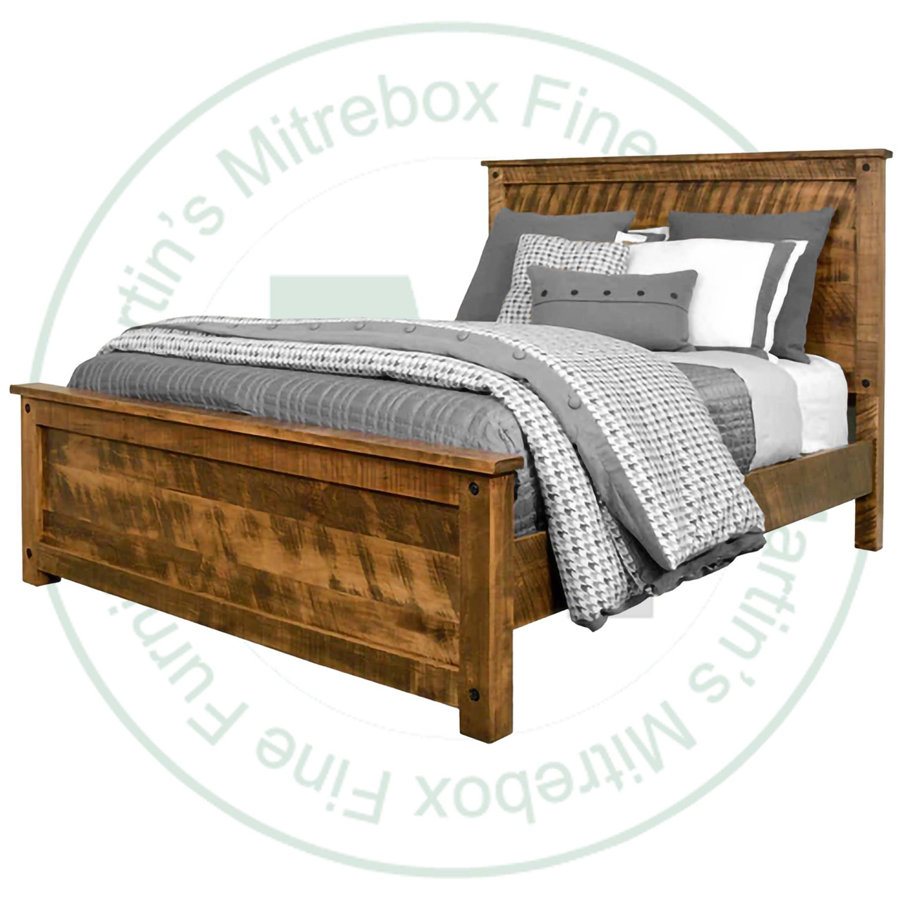 Wormy Maple Adirondack Queen Bed With 22'' High Footboard