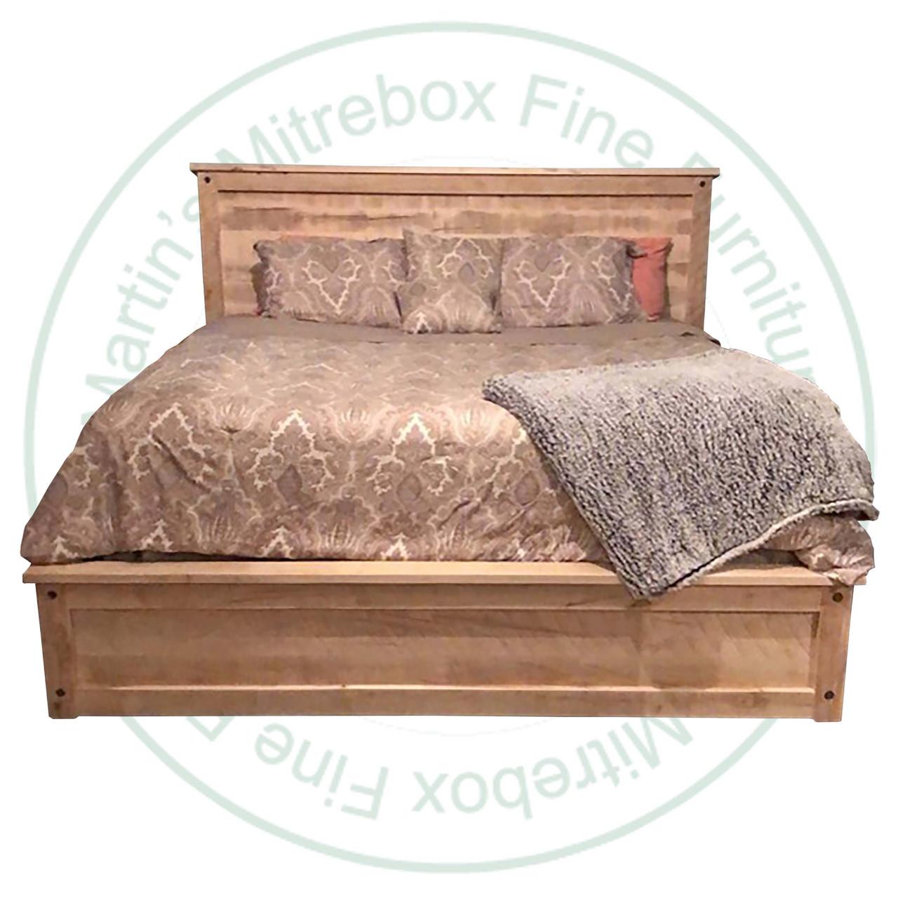 Wormy Maple Adirondack Queen Bed With 4 Drawer Storage