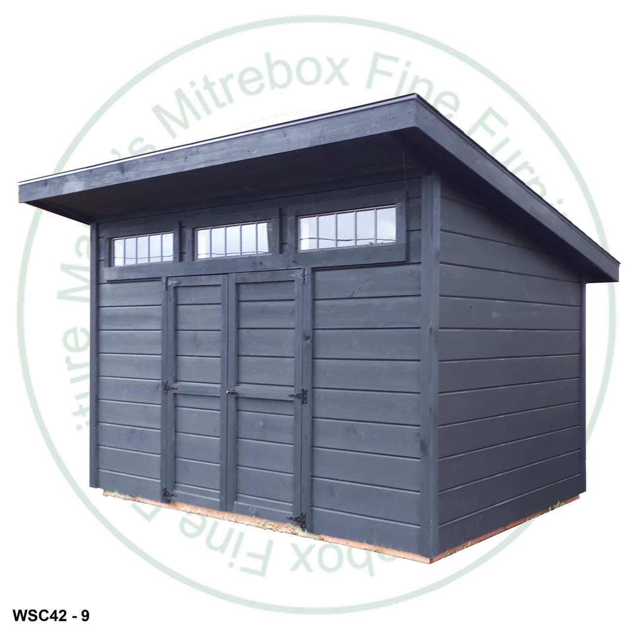 9'D x 12'W Studio Storage Shed Stained And Assembled On Site