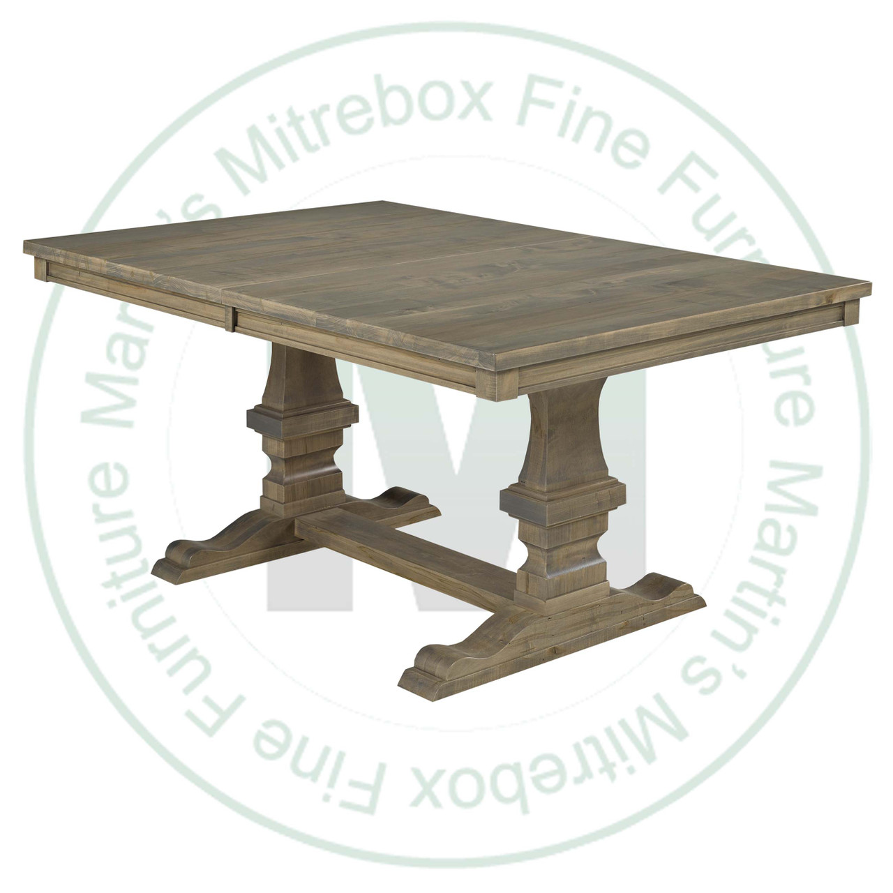 Wormy Maple Persian Solid Top Double Pedestal Table 48''D x 84''W x 30''H Table Has 1.25'' Thick Top